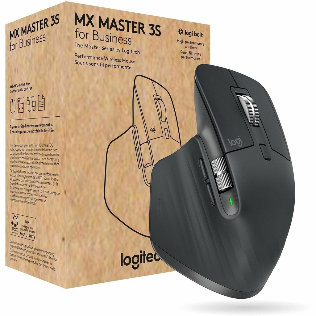 Logitech MX Master 3S for Business, Wireless Mouse with Quiet Clicks,