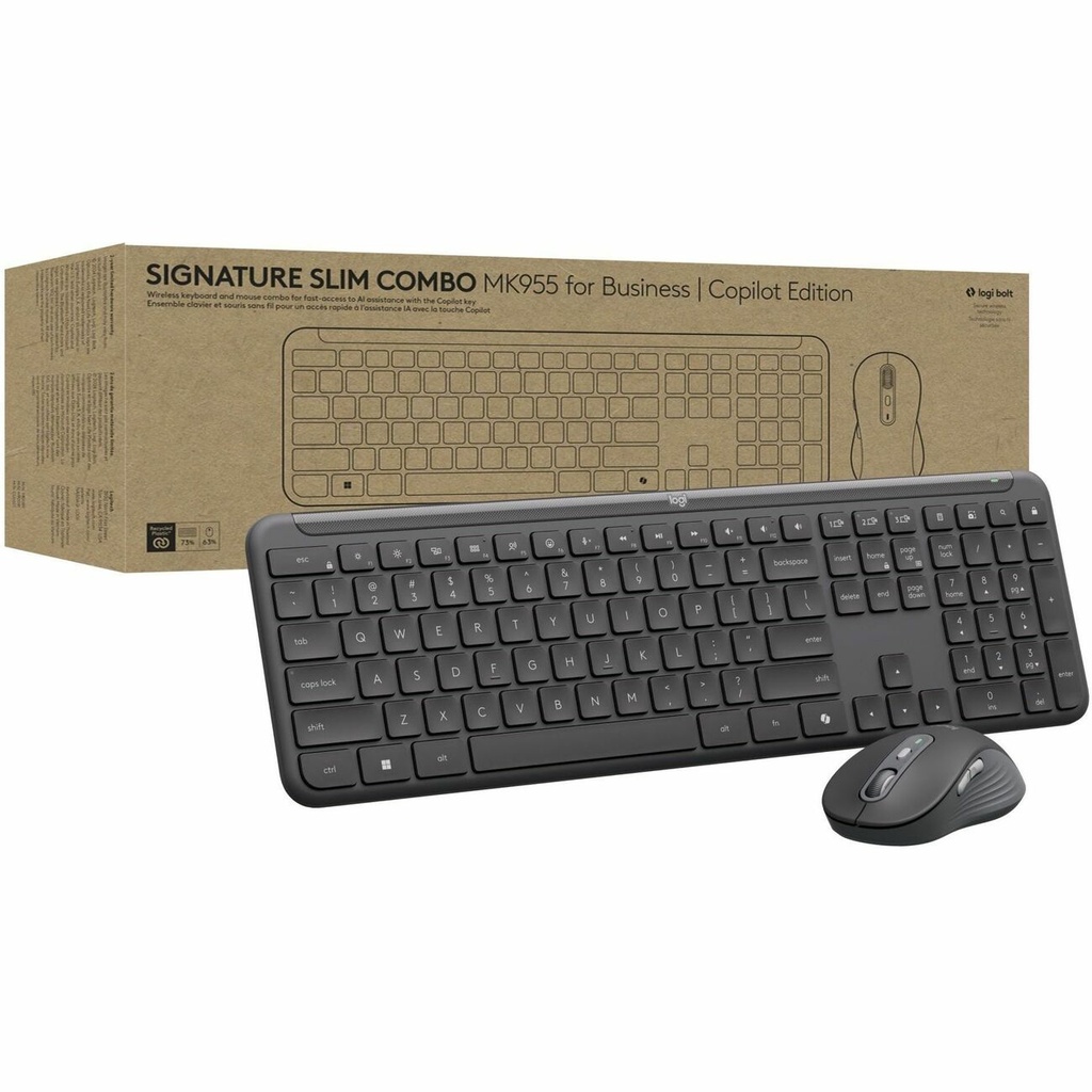 Logitech Signature Slim MK955 Combo for Business, Copilot Edition, Wir
