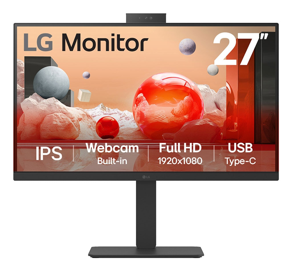 LG 27BA850-B 27" Class Webcam Full HD LCD Monitor - 16:9 - Matte Black
