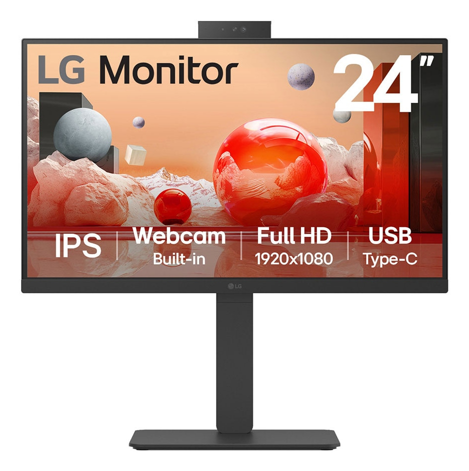 [DH-24BA850B] LG 24BA850-B 24" Class Webcam Full HD LCD Monitor - 16:9 - Matte Black