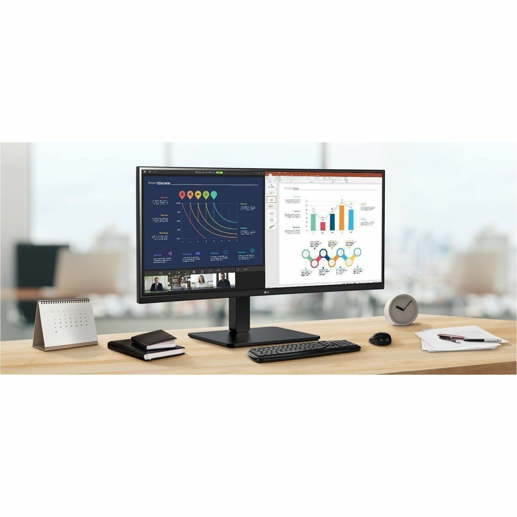 LG 34BA85QE-B 34" Class Webcam UWQHD Curved Screen LED Monitor - 21:9