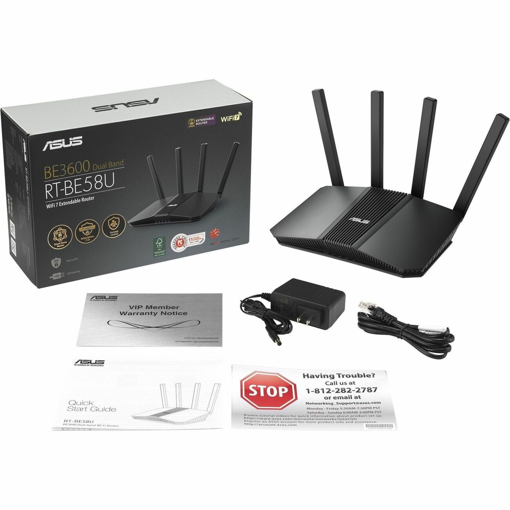 [DH-RTBE58U] Asus RT-BE58U Wi-Fi 7 IEEE 802.11 a/b/g/n/ac/ax/be Ethernet Wireless R