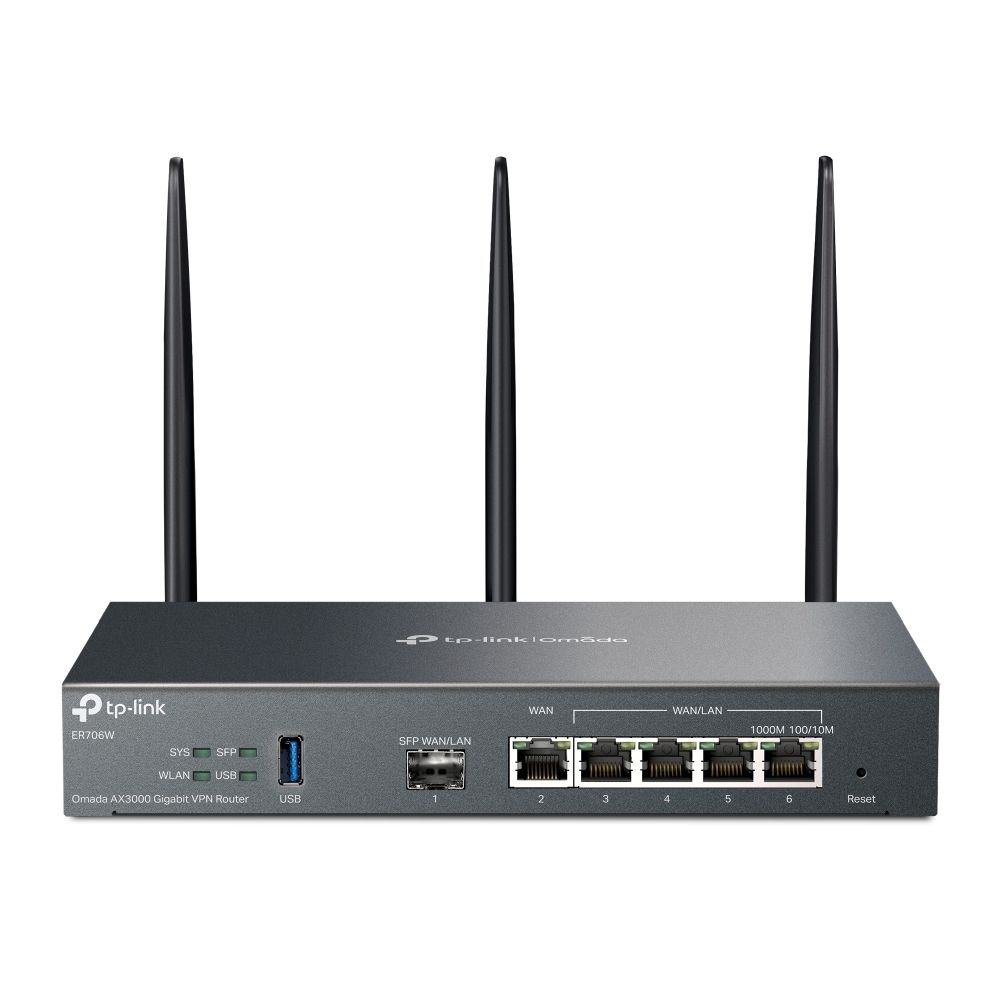 Omada ER706W Wi-Fi 6 IEEE 802.11 a/b/g/n/ac/ax Ethernet Wireless Route