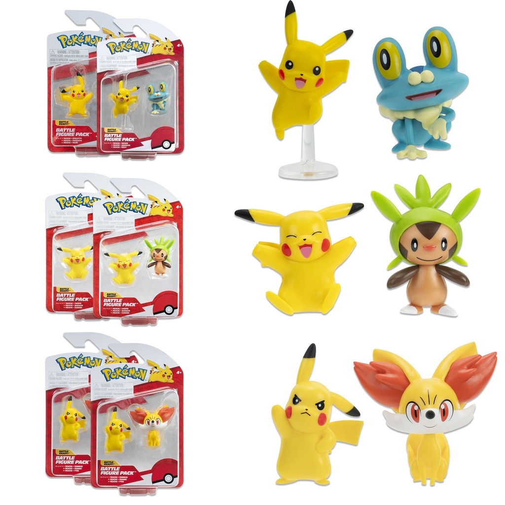 Pokemon Battle Figure Pack - 6 Pack (Jazwares consumer multipack; one sealed box of 6 different assorted 2-inch Pokemon figures, specific characters vary by production run / 'styles may vary')